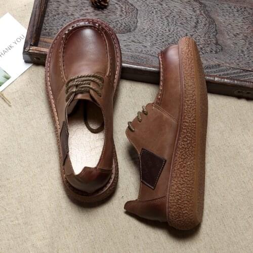 Autumn New Japanese Harajuku College Wind Single Shoe Literary Retro Casual Shoes Mori Flat Big Head Shoes Original Womens Shoes