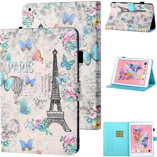 Smart Cover for iPad 9.7 2018 2017 Air Air 2 Leather Case with Auto Sleep Wake UP and Pencil Holder Protective Shell