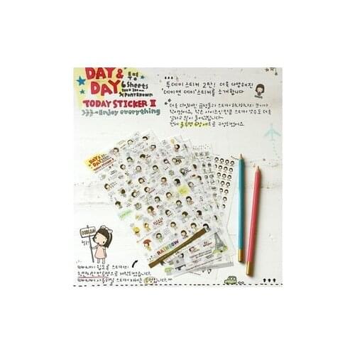 Korea style creative stickers cute girl series DIY Scrapbook PVC Sticker for diary Phone paper Sticker kids gift Album stickers