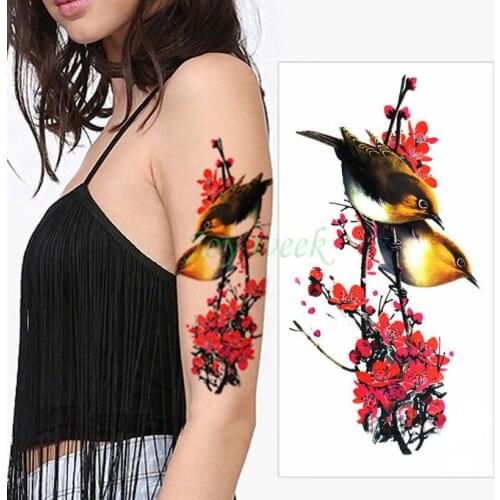 Waterproof Temporary Tattoo Sticker plum flowers womens body art tatto stickers flash tatoo fake tattoos for girl