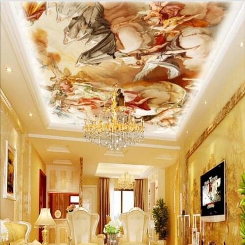 Wellyu Custom large fresco European luxury noble and elegant art murals ceiling wallpaper nonwovens environmental wallpaper