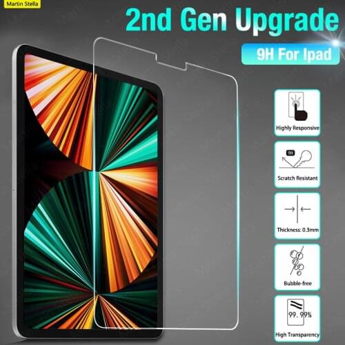 Tablet Screen Protector For Ipad Pro 11 12.9 2021 2020 Air 4 3 2 8th Tempered Glass Funda For Ipad 10.2 10.5 Mini 5 4 3 2 Film