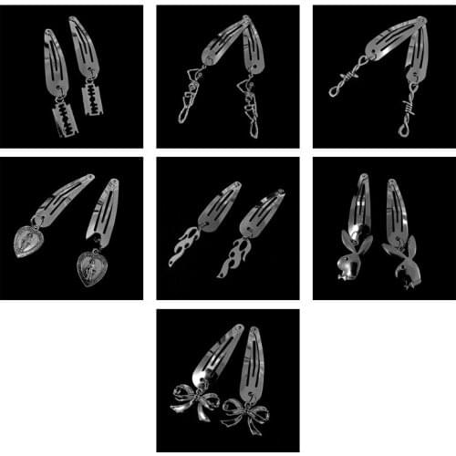 Women Metal Snap Hair Clips Vintage Charms Hip Hop Y2K Headdress No Slip Hairpin Retro DIY Headdress Accessories