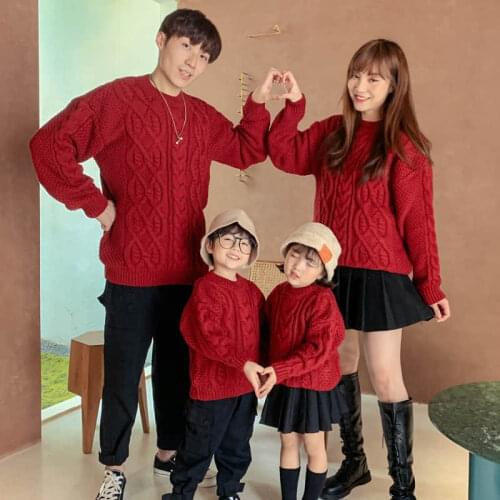 Mother and child womens cotton sweater Western style thick autumn and winter tops high-end parent-child wear 2020 new trendy wi