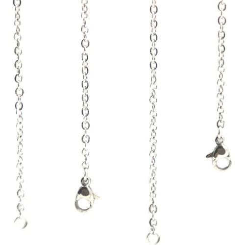10cs 2.4mm Width 18'' Silver Stainless Steel flat oval Necklace Chain For memory living Glass Locket & oil Diffuser Locket
