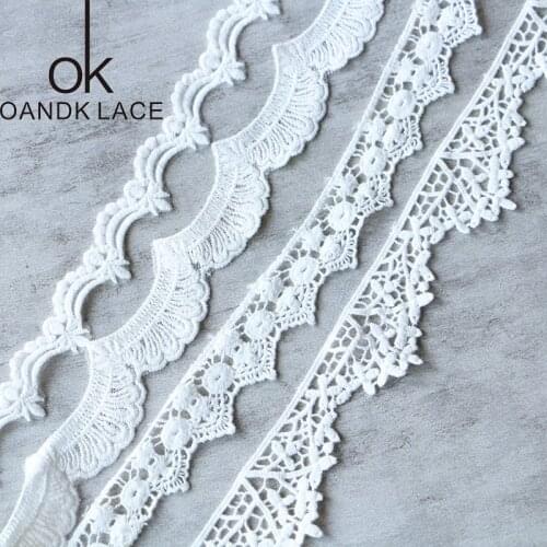 2yard/lot Handmade Lace Trim Patchwork Material White Lace Ribbon DIY Garment Sewing Accessories