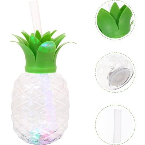 1 Set 3pcs Luminous Beverage Cups Creative Pineapple Cups with Light for Bar