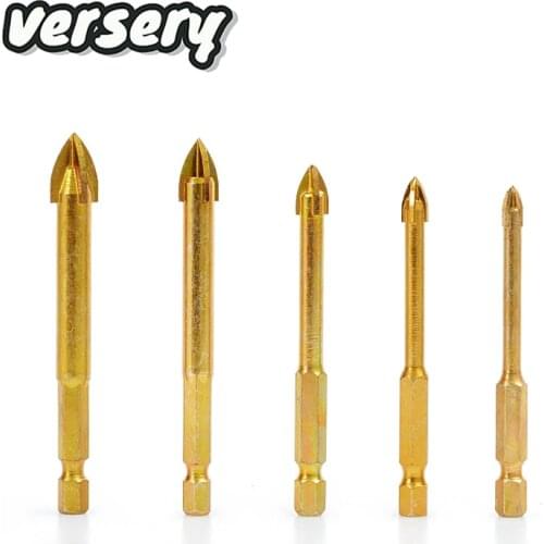 5PCS/set Cross Hex Tile Bits Glass Ceramic Concrete Marble Granite Hole opener Alloy Triangle multifunctional ultimate drill bit