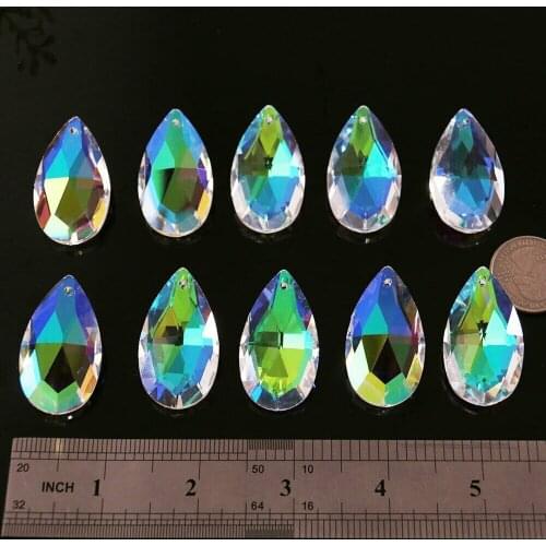 5 PCS Fire Polished AB Color Rainbow Crystal Light Prism Pendant Decorative Collection Lighting Aurora Chandelier Accessories