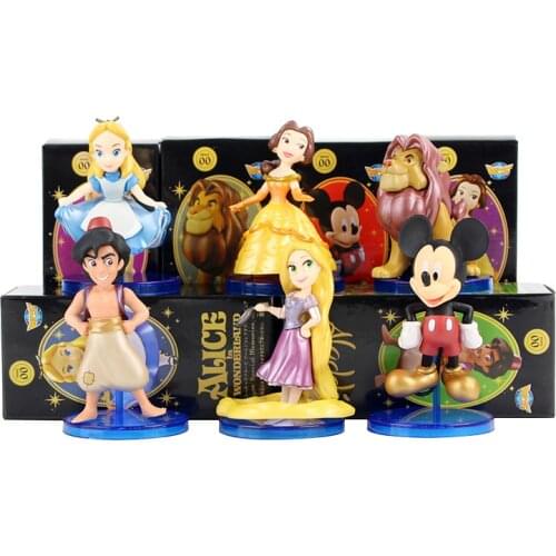 6pcs/lot WCF Story The Lion King Beauty and the Beast Mini Figure Toys PVC Model Doll For Kids Gift