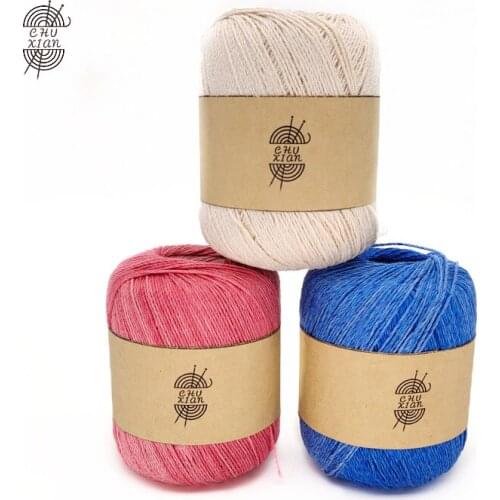 6pcs Spring/Summer Mercerized Cotton Spun Silk Lace Yarn 5# Hand-Crocheted Crochet Yarn