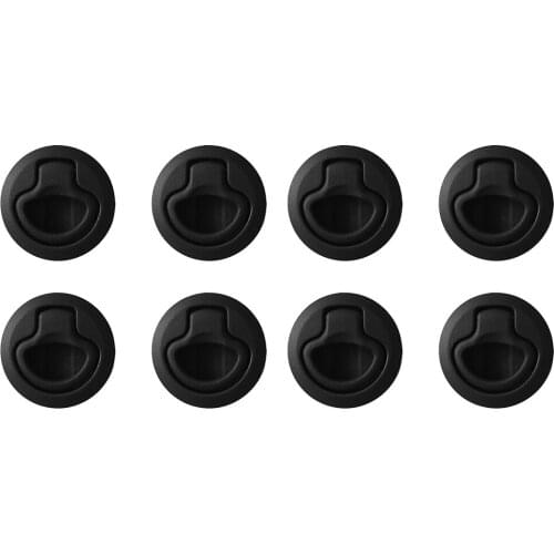 8PCS Nylon Marine 2in 50mm Flush Pull Slam Latch Lift Handle for Boats Deck Hatch 1/2 inch Doors (Black)