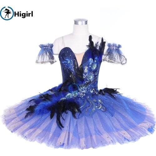 Girls bluebird professional tutu women blue swan lake performance dance tutu dress ballet costume adult BT9240