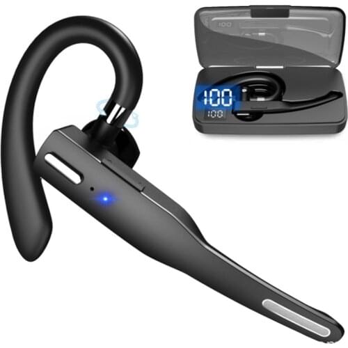 Bluetooth Headset Dual Microphone Noise Cancellation V5.0 Bluetooth Headset Earbuds for Drivers Machine Office