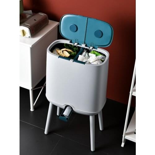 Kitchen Big Trash Can with Lid Wheels Cover Plastic Trash Can Cube Storage Bins Kosze Do Segregacji Smieci Waste Bins BG50WB