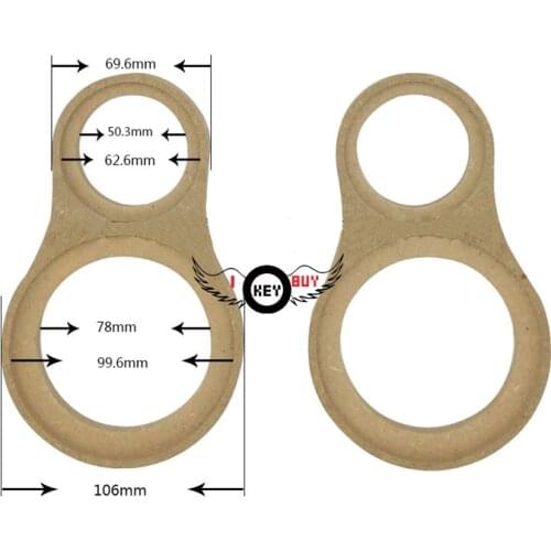 1 Pair 1.5 inch/3.5 Inch Conjoined Wood Gasket Car Speaker Modified Accessories DIY Workmanship Smooth Use for Protect Car Audio