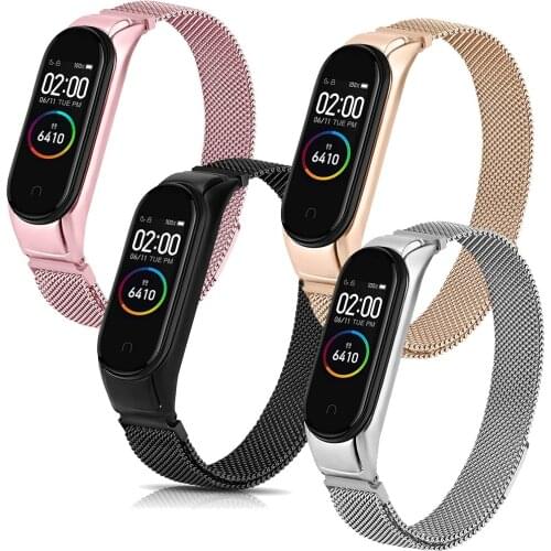 For Pop Xiaomi wristband 3/4/5/6 metal band strap buckle stainless steel band strap Mi bracelet wristband Unisex snap buckle