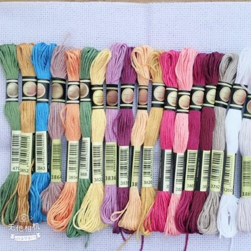 DMC893-926 Multi-color 10Pcs/lot 8m Length Thread Cross Stitch Cotton Sewing Skeins Embroidery Thread Floss Kits