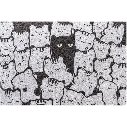Welcome Cartoon Cat Doormat Entrance Hallway Rectangle Printed Non-Slip Floor Rugs Front Door Mat Outdoor Rugs Carpet Bedroom
