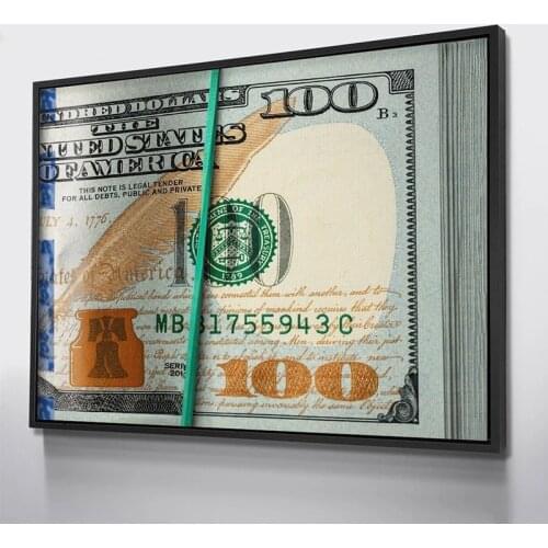 USD Dollar Money Canvas Art Poster and Print Inspirational Modern Paintings on The Wall Decorative Pictures for Home Room Decor