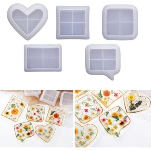 Handmade Dish Molds Silicone Jewelry Tray Molds Soap Dish Candle Holder Container Epoxy Resin Casting Molds Craft Tools