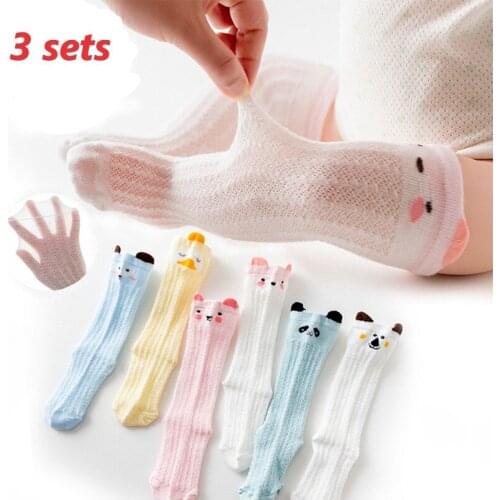 Cotton Knee Socks Baby Girls Boys Long Socks Infant anti-mosquito knee high Summer Baby Mesh Socks Newborn wear Baby Accessories