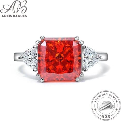 Aneis Bagues Solid 925 Sterling Sparkling Citrine Gemstone Bridal Ring High Carbon Diamond Wedding Party Fine Jewelry Wholesale