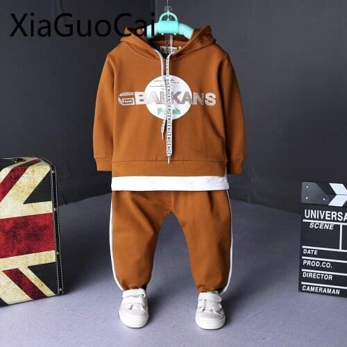 Toddler Boys Clothing Sets Korean Active Childrens Sweatshirts 2018 Autumn New Two-piece Suits Kids Childrens Suit Boy Hoodies