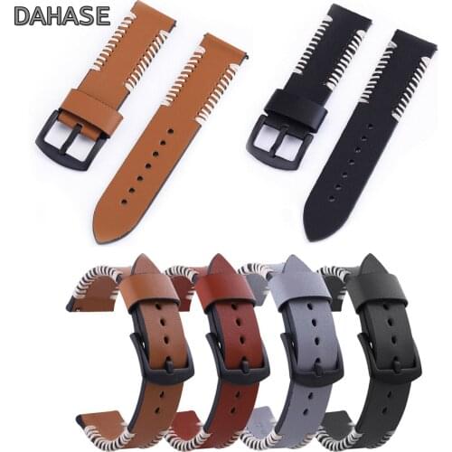 Leather Watch Band 20mm 22mm 24mm 26mm Vintage Handmade Genuine Leather Strap Grey Brown Smart Watch Replacement Bracelet w Pins