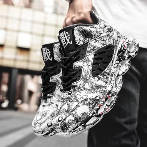 Youth Trending Graffiti Mens Sneakers Men Shoes Male Autumn Streetwear Hip Top Comfort Hip Hop Fashion Walking Footwear