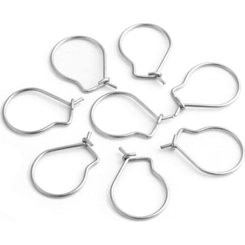 50pcs/lot Stainless steel Gourd Shape Round Earring Hooks Earring Ear Wires Hooks For DIY Jewelry Making Earring Accessories