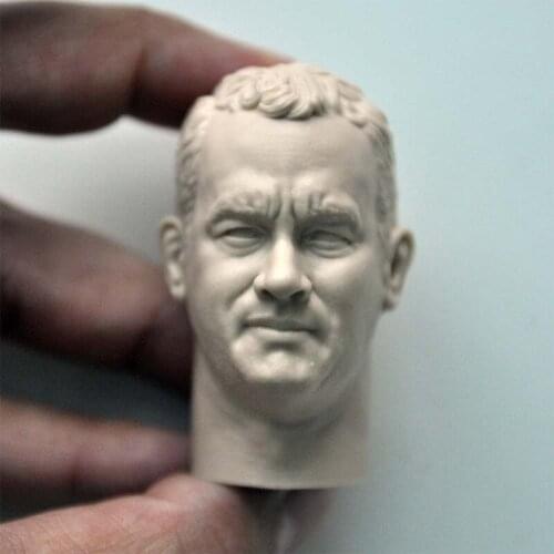 Blank Hot 1/6 Scale Saving Private Ryan Tom Hanks Head Sculpt Unpainted Fit 12" Figure