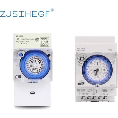 24 Hours Mechanical Timer Switch SUL181H SUL181D Relay Electrical Programmable Din Rail