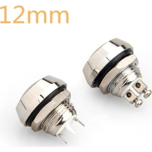 12mm Metal Doorbell Bell Horn Push Botton Switch Waterproof Nickel Plated Domed Momentary Reset 1NO Screw Auto Engine PC Power