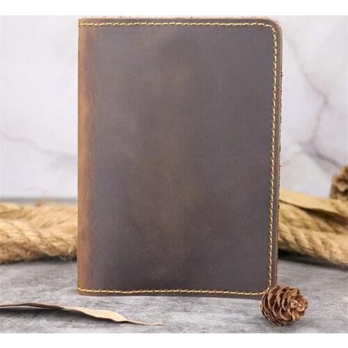 Multi-Function Id Bag Crazy Horse Leather Retro Business Card Holder Cash Travel Ticket Holder Travel Certificate Passport Case