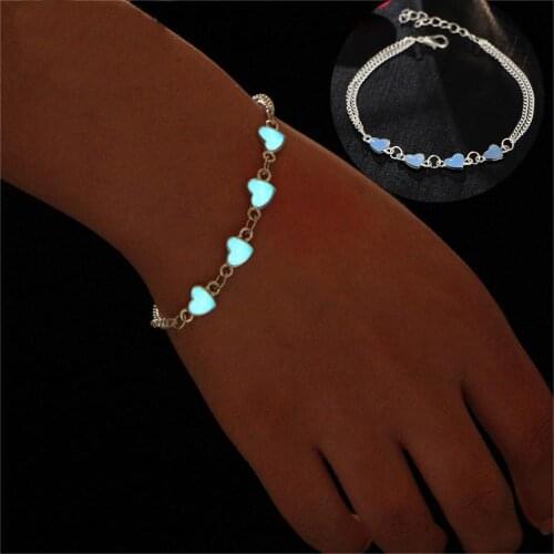 Fashion Fluorescent Bracelets & Bangles Pretty Heart Star Flower Shape Bracelets Glow In The Dark Luminous Bracelet For Women