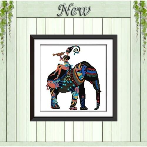 Elephent cartoon animal girl decor painting counted printed on canvas DMC 14CT 11CT Cross Stitch Needlework Sets Embroidery kits