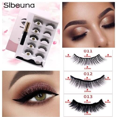 New 5 Pairs 3D Magnetic Eyelashes Natural Curler False Lashes Magnetic Eyeliner Set Mink Fake Lashes Makeup Extension maquiagem