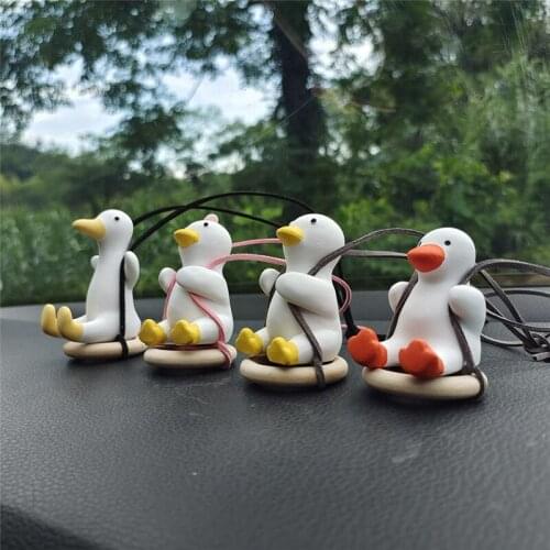 New Swinging Duck Hanging Ornament Cute Car Rear View Mirror Pendant Creative Decoration for Home Office Car