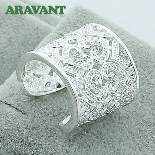 New Fashion 925 Jewelry Silver Plated Love Heart Rings For Women Wedding Engagement Jewelry