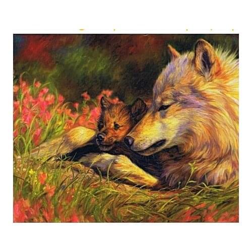 New Diy Diamond Painting Kits For Embroidery Cross Stitch Animal Wolf Square Drill Crystal Rhinestone Pasted Painting Unfinihsed
