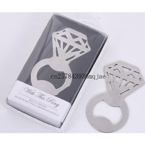 50pcs Diamond Shaped Beer Bottle Opener in Gift Box Wine Opener Beer Wine Beverage Openers Wedding Gift Giveaways