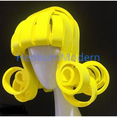 Cosplay curly wigs Party singer stage dance headpiece dj wig stage costume curl headdress women dancer headwear