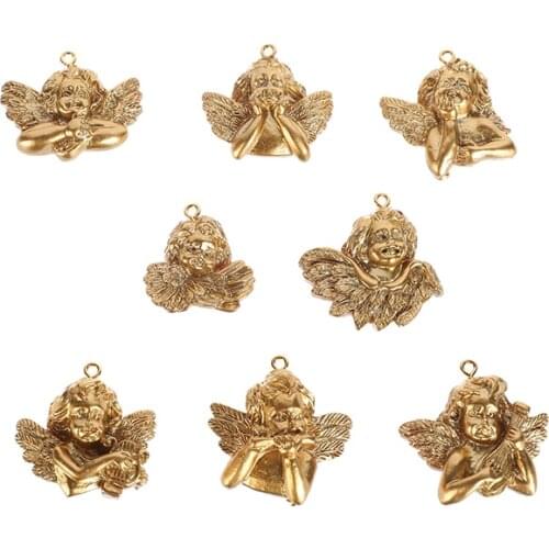 10Pcs Fashion Cute Cupid Angel Pendant Vintage Angel Charms Punk Jewelry For Cool Women Girl Friendship Gift