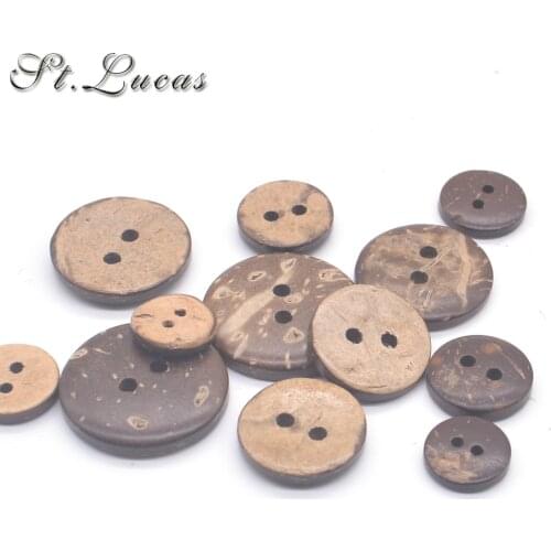 New 30pcs/lot Eco-Friendly Natural color coconut Sewing Buttons 2 Hole Button garment Scrapbooking Sewing Accessories DIY