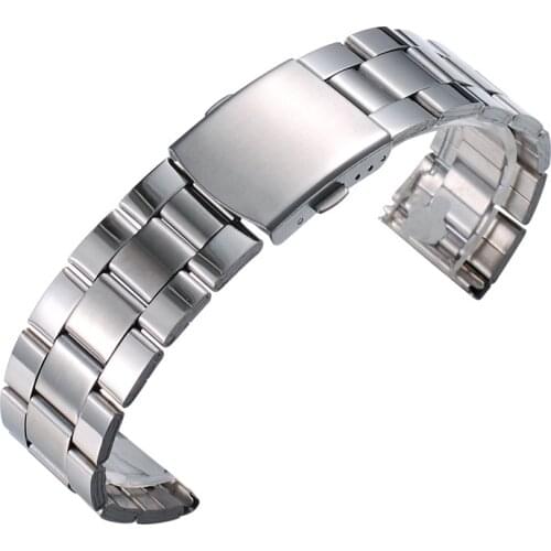 12mm 18mm Stainless Steel Watch Band Strap Bracelet Watchband Butterfly Clasps Gold Silver Buckle For Men Women