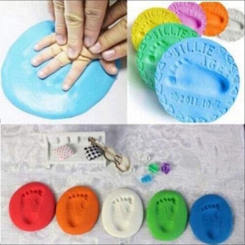 Baby Care Air Drying Soft Clay Baby Handprint Footprint Imprint Kit Casting Parent-child Hand Inkpad Fingerprint Kids Toys