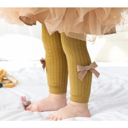 Leggings toddler girls cotton leggings for baby girl kids knit baby leggings with bow warm leggins girls infant leggin