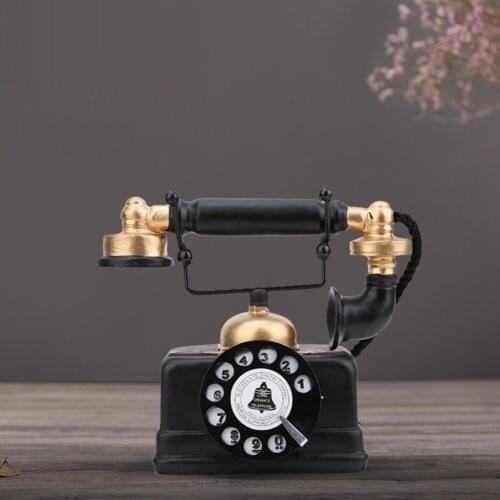 Vintage Retro Antique Phone Wired Corded Landline Telephone Home Desk Decor Ornament