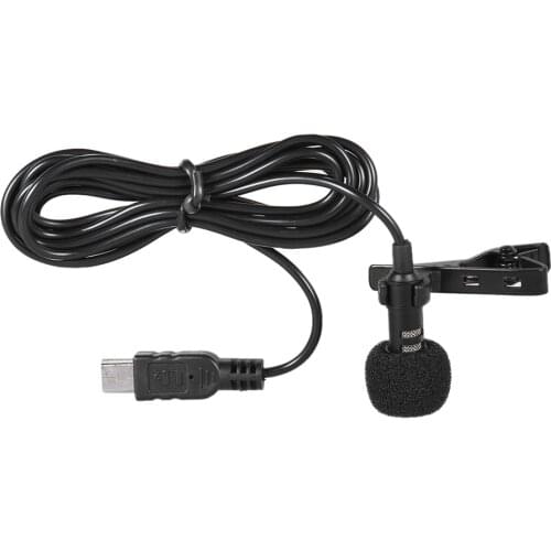 150cm Professional Mini USB Omni-Directional Stereo Mic Microphone with Collar Clip for Gopro Hero 3 3+ 4